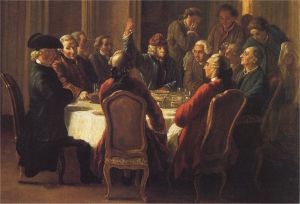 Jean Huber-Un dîner de philosophes-Peintre intime de Voltaire
